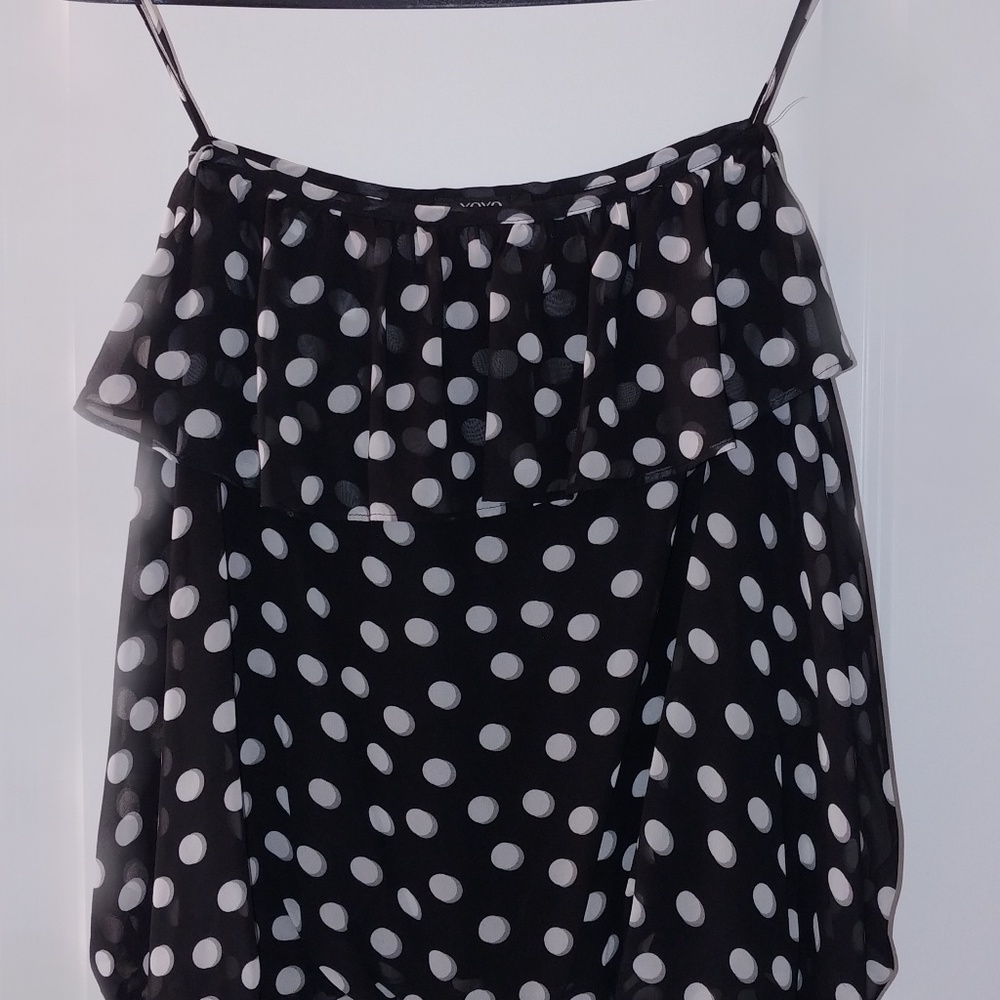 XOXO Black and White Sheer Camisole